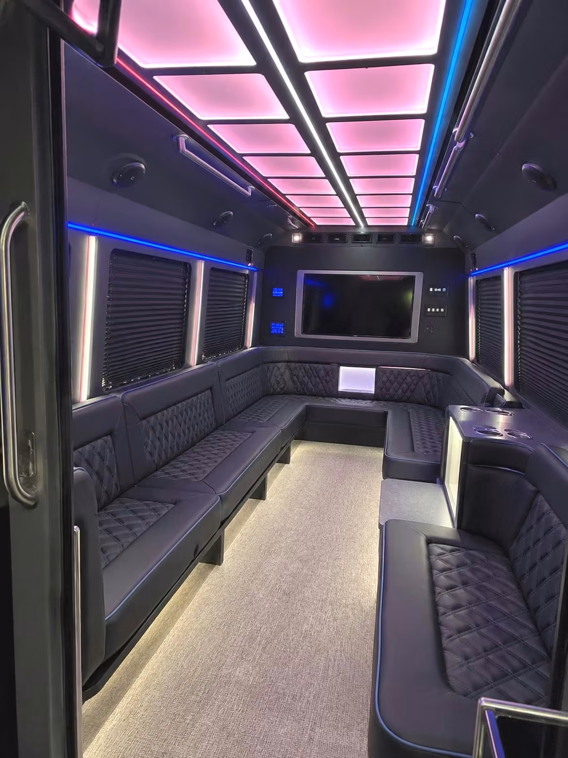 18 passenger party bus interior